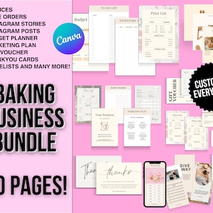 Bakbedrijfsbundel, Start Up Baker, Cake Care, Bewerkbare bakbranding, Bakkerijbedrijfsformulieren, Sjablonen voor kleine bedrijven