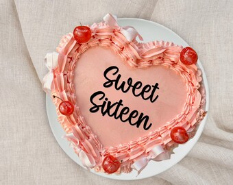 Juego de adornos acrílicos para pastel de dulces dieciséis, decoración para fiestas, decoración para pastel de 16º cumpleaños, dieciséis