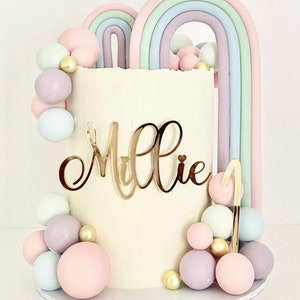 Acrylic Name Cake Charm Topper, Acrylic Mirror Gold, Birthday Cake Decorations, Girl Cake, Boy Cake