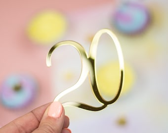 Encanto de pastel acrílico de edad / Decoración 40, 30, 50, 21, 18, Número Topper /