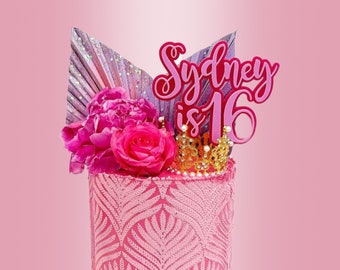 Personalised Name Age Double Layered Acrylic Cake Topper / Any Colour Any Font Name Toppers /