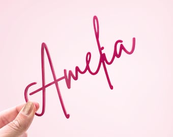 Adorno para tarta con nombre, adorno acrílico personalizado, decoración para tarta, adorno para tarta con nombre, espejo acrílico, decoración para fiestas, decoración para tarta de cumpleaños