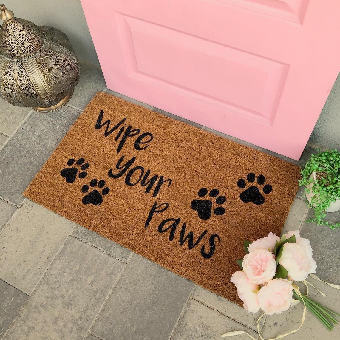 Wipe Your Paws Dog Paw Print Doormat Cat Paw Print Doormat Etsy