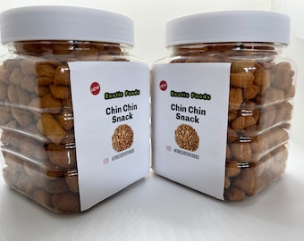 Chin Chin Snack, Made fresh per order. Nigerian, West Africa Wheat Flour Crunchy Snack Jar, Sweet. great with tea, hot chocolate, or coffee.