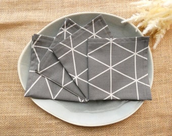 Fabric napkins Zero Waste * 100% Cotton * Table Linen * Sustainable * Grey