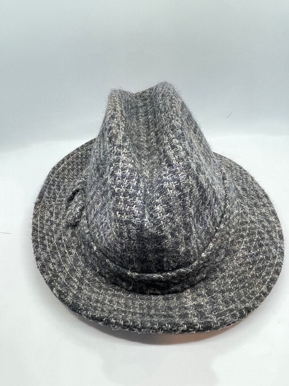 Vintage Wool Fedora - Pure Wool - Plaid Wool Fedo… - image 2