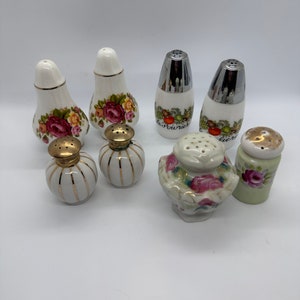 Pick Your Own Vintage Salt and Pepper Shaker Collection | Salt and Pepper Sets or Individuals | Floral Salt and Pepper Shakers
