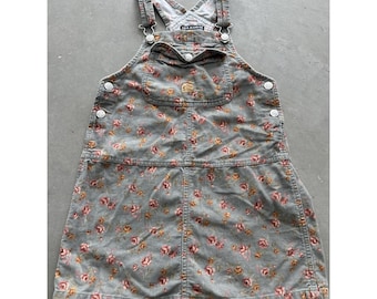 Y2K Polo, Ralph Lauren Corduroy Floral Overall Dress Vintage Size 6 Kids