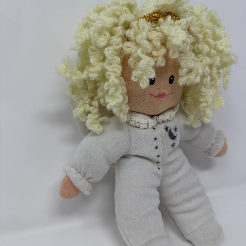 Vintage 1998 Angel Girl Plush Curly Hair Angel Stuffed Toy Princess Soft Toys image 3
