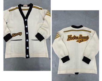 Cardigan vintage anni '50/'60 della Logan Knits della Notre Dame High School