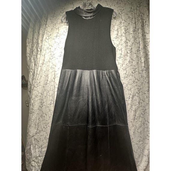 Vintage 00s NEWPORT NEWS Leather Evening Cocktail Dress | Tagged Size: 18