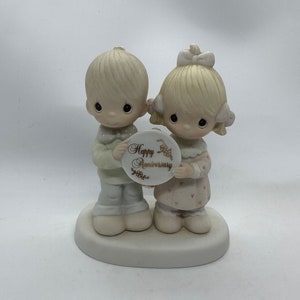 Vintage Precious Moments Anniversary 1983 - God Blessed Years Together - Vintage Enesco Vintage Precious Moments Figurine Love and Happiness