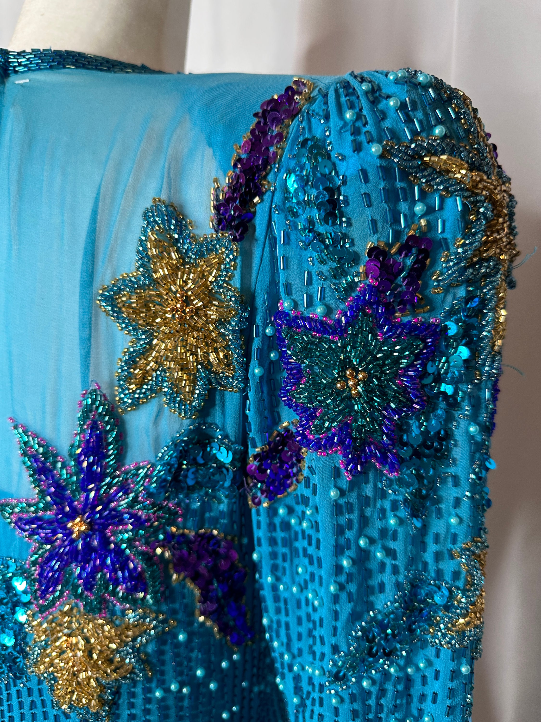 alyce designs vintage beaded dress Vintage 1990's Ombre Lavender Haze Beaded Showstopper by Alyce Designs –  Xtabay Vintage