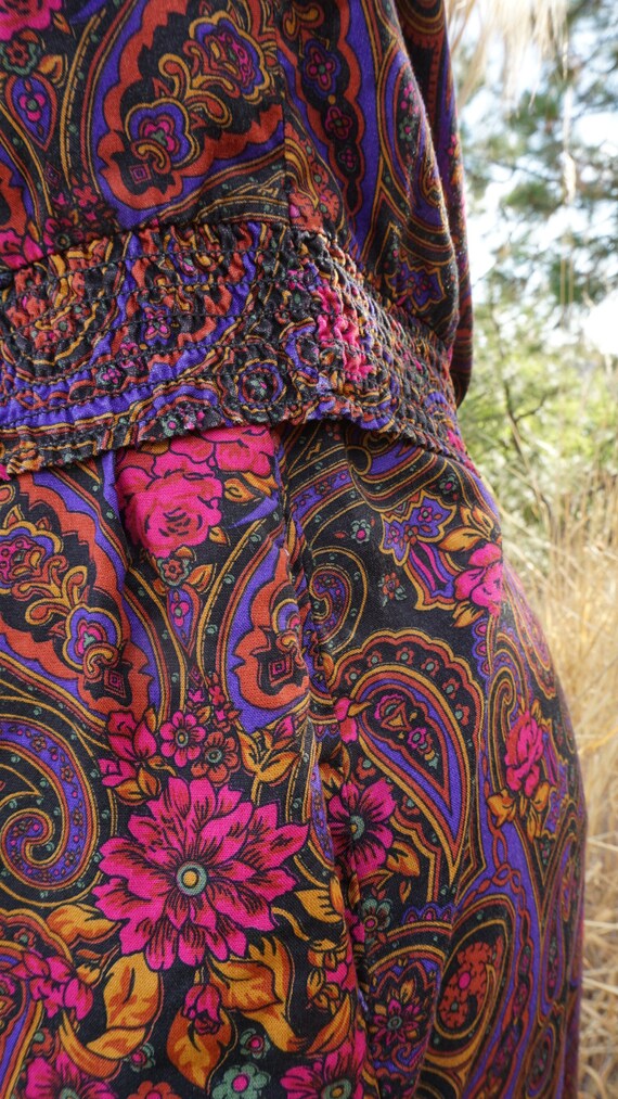 Vintage Paisely 2 Piece 1980s Floral Pant Suit Pl… - image 8