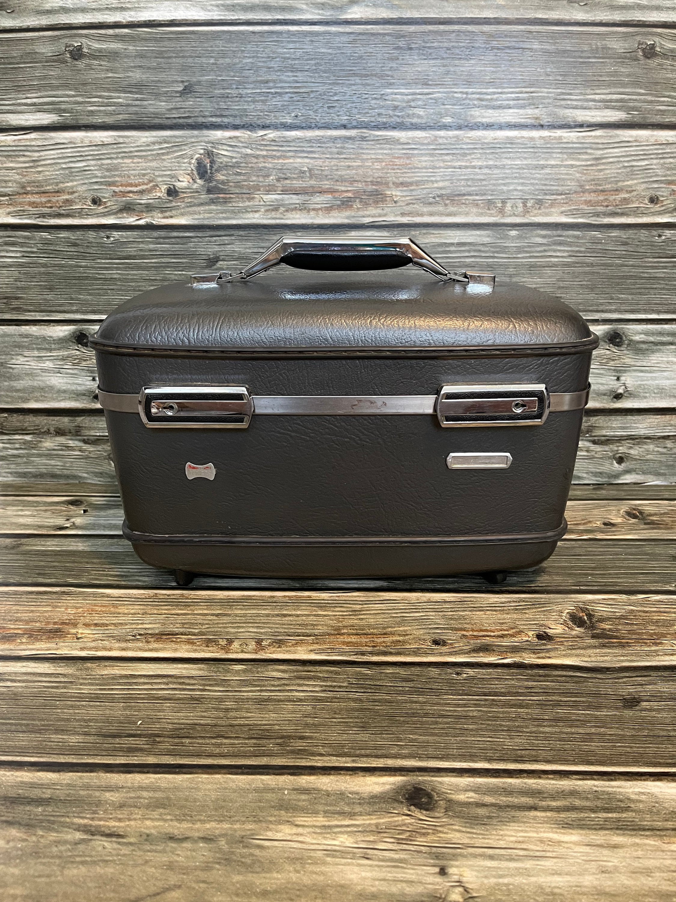 Vintage Train Case American Tourister Navy Train Case Slate Gray