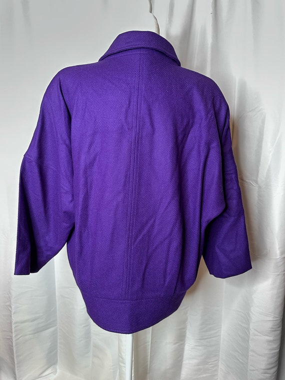 Vintage Royal Bright Purple Wool Pea Coat. 1980s.… - image 6