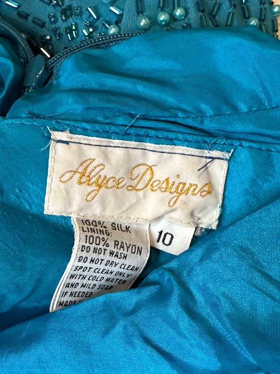 Vintage Alyce Designs 100% Silk Beaded Floor Length Dress 1980s Gorgeous  Blue Teal. Prom Dress. Maxi Dress. Vintage Beaded Gown. - Etsy