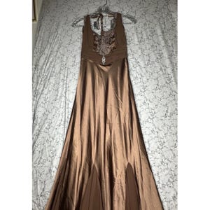 Y2K Eureka Espresso Brown Embroidered Formal Maxi Dress | Tagged Size: L - Etsy Y2K Eureka Espresso Brown Embroidered Formal Maxi Dress | Tagged Size: L - Etsy
