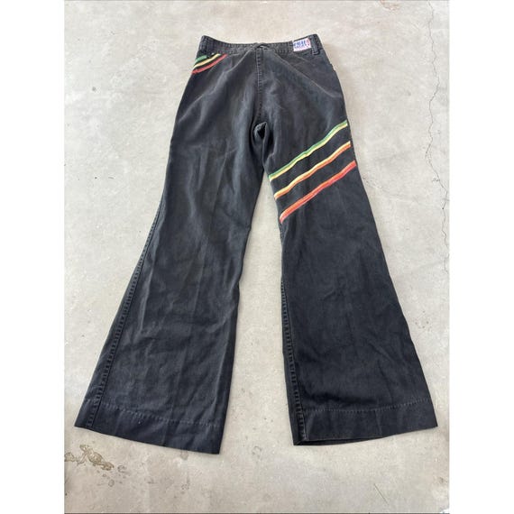 AWESOME Vintage 1970s Faded Glory Black Denim Fla… - image 4