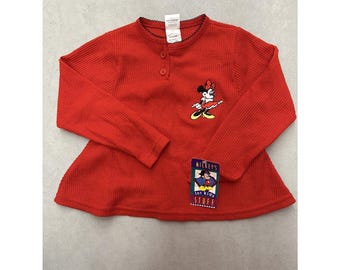 NWT Vintage Mickey's Stuff For Kids - Maglietta a maniche lunghe Minnie Mouse / Taglia: 4