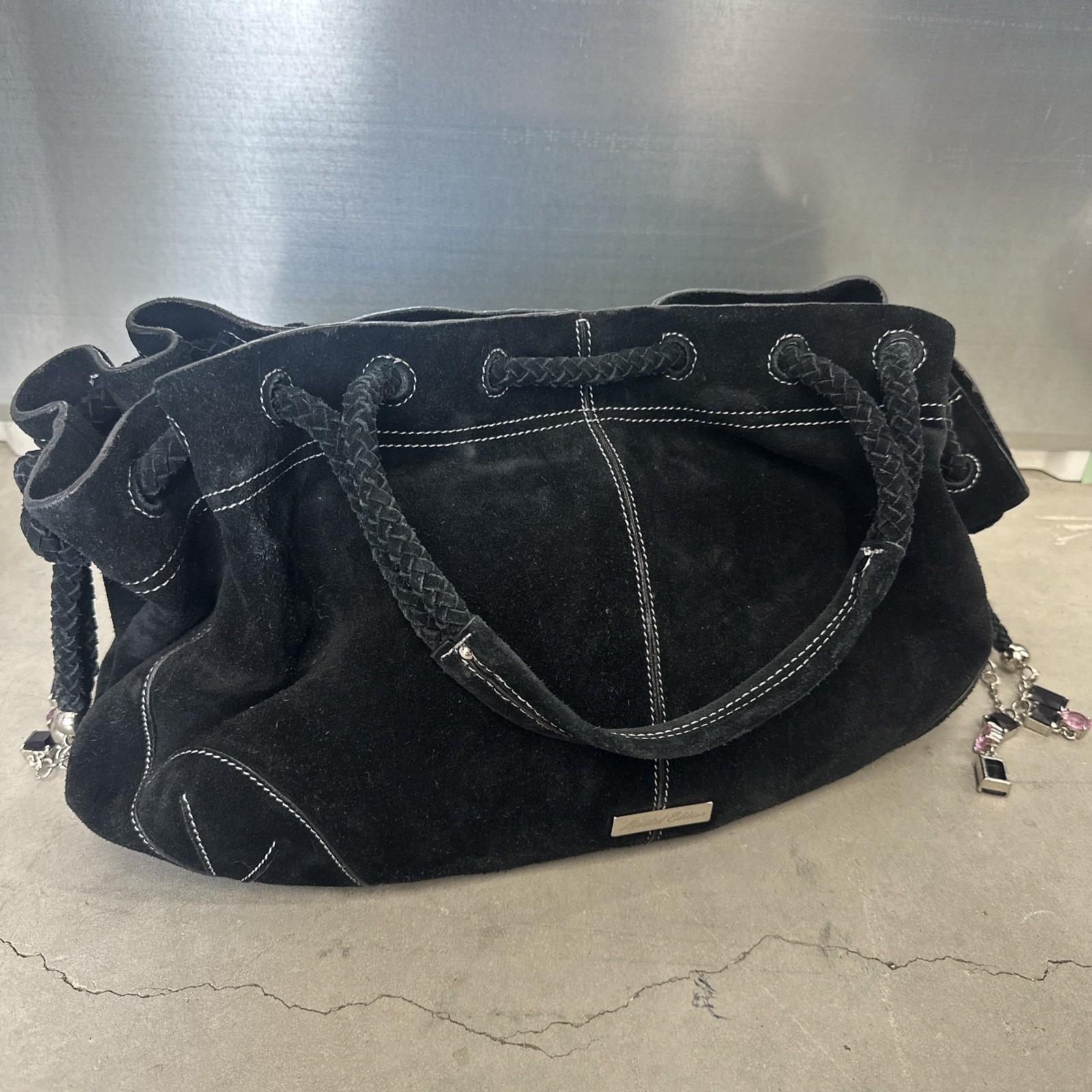 STUNNING Italian Black Suede Leather Bag - The Italian Collection - Purse
