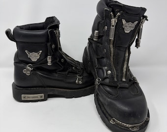 Vintage Harley Davidson Leather Motorcycle Engineer Boots - Men's