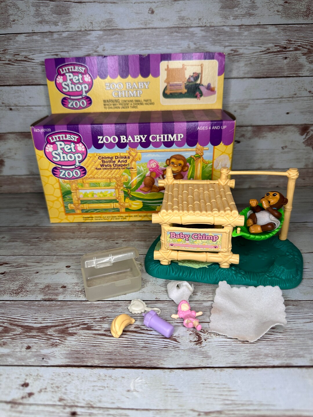 Vintage Littlest Pet Shop Zoo Kenner Zoo Baby Chimp Zoo Etsy