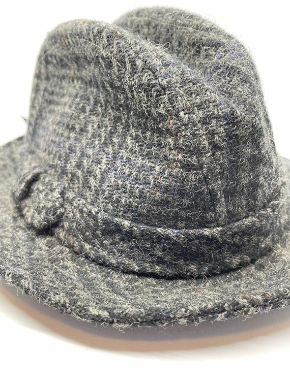 Vintage Wool Fedora - Pure Wool - Plaid Wool Fedo… - image 3