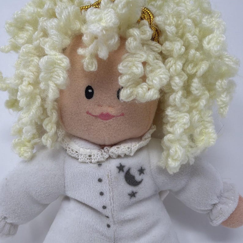 Vintage 1998 Angel Girl Plush Curly Hair Angel Stuffed Toy Princess Soft Toys image 4