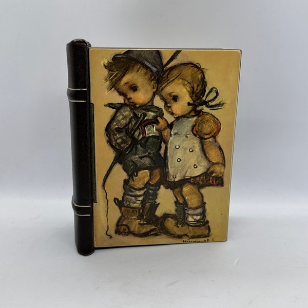 Vintage Hummel Wooden Book Music Box Jewelry Box. Vintage Girl and Boy Music Box Goebel. Collectible "Enchanted Flute" Music Box.
