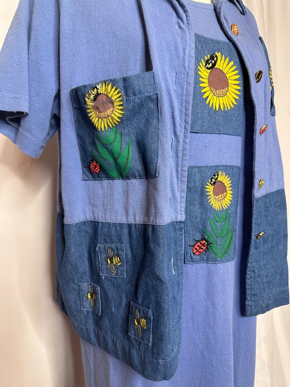 Vintage Sunflower & Bee Maxi Dress and Jacket. Vintag… Gem