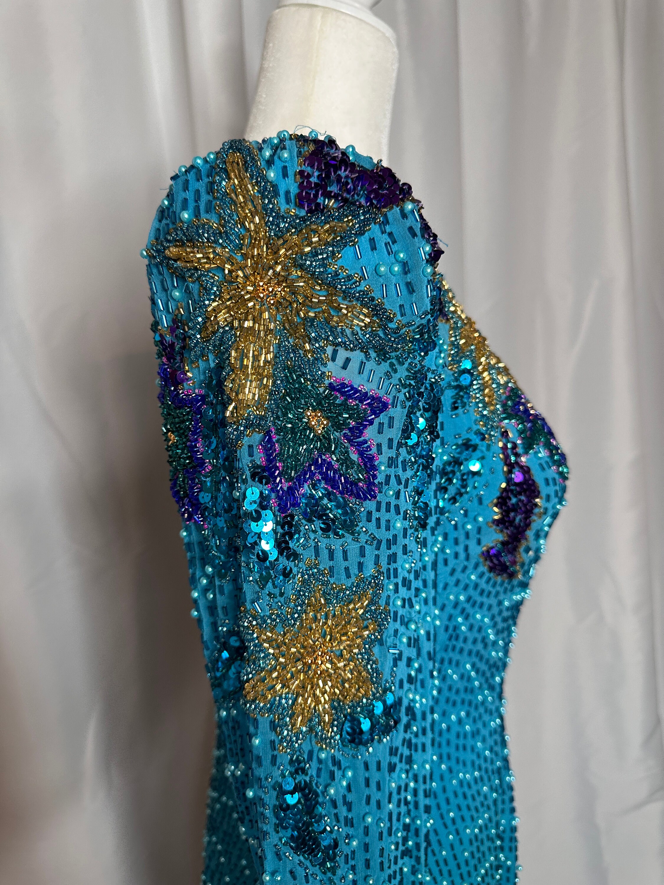 alyce designs vintage beaded dress Vintage 80s DRESS gown Green Alyce Designs Party Prom S/M – Style Star  Vintage main image 1