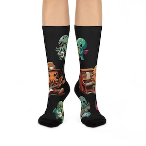 Kawaii Cthulhu Band Socks: Lovecraftian Horror