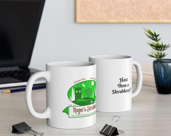 Roger's Shrubbery/Roger the Shrubber/Pitone Ispirato al Santo Graal/Tazza in ceramica, (11 once, 15 once)