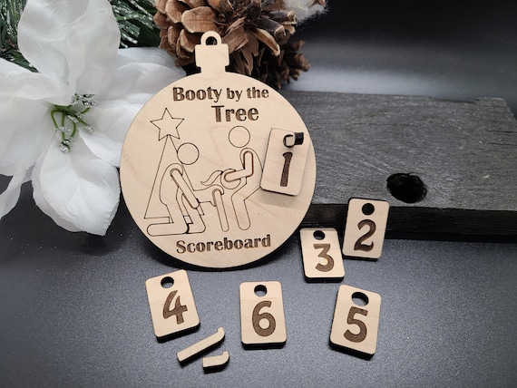 Booty By The Tree Score Board Christmas Ornament