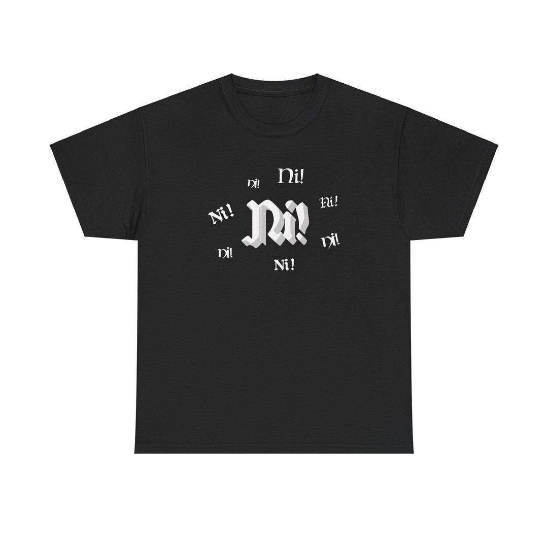 Ni Python Logo Knights Who Say Ni! | Python Inspired | Ni! | Unisex Heavy Cotton Tee ...