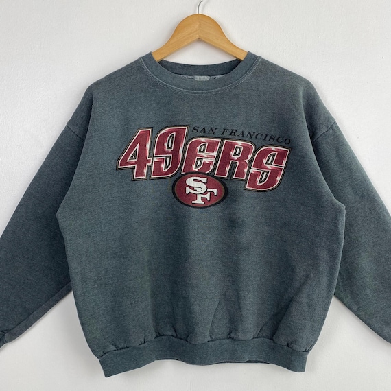 90s NFL San Francisco '49ers' Crewneck Sweatshirt Print Logo Grey
