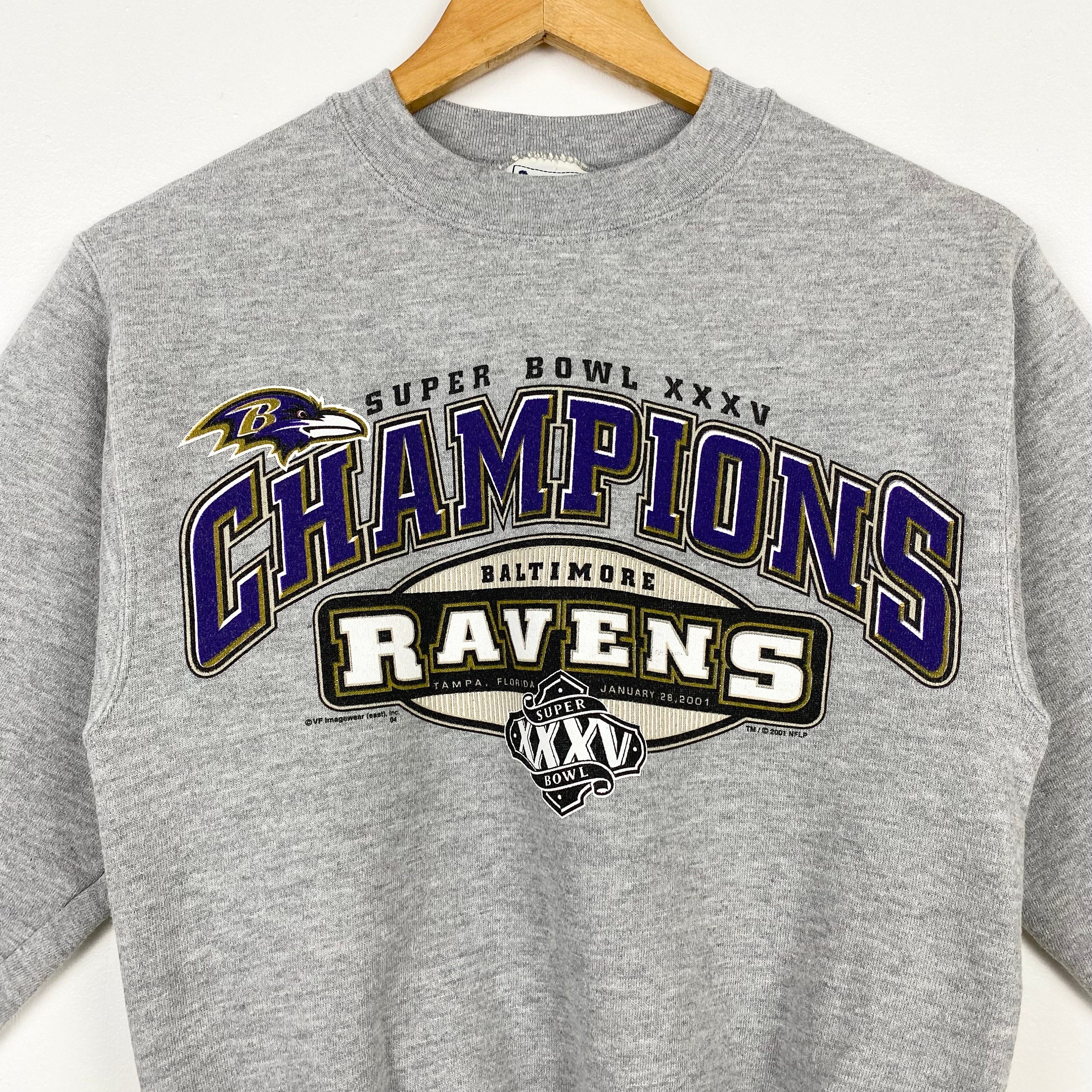 Vintage NFL Baltimore Ravens Crewneck Sweatshirt Print Logo Grey