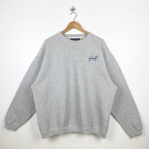 90s Golf Crewneck Sweatshirt Embroidery Logo Grey Color Men’s XXL
