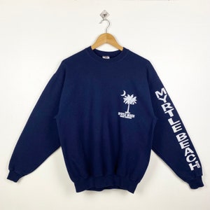 Vintage Myrtle Beach South Carolina Rundhals-Sweatshirt Print Logo Blau Herren M
