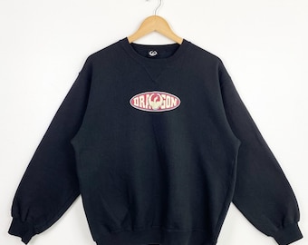 Vintage Dragon Optical Crewneck Sweatshirt Print Logo Black Color Men’s L