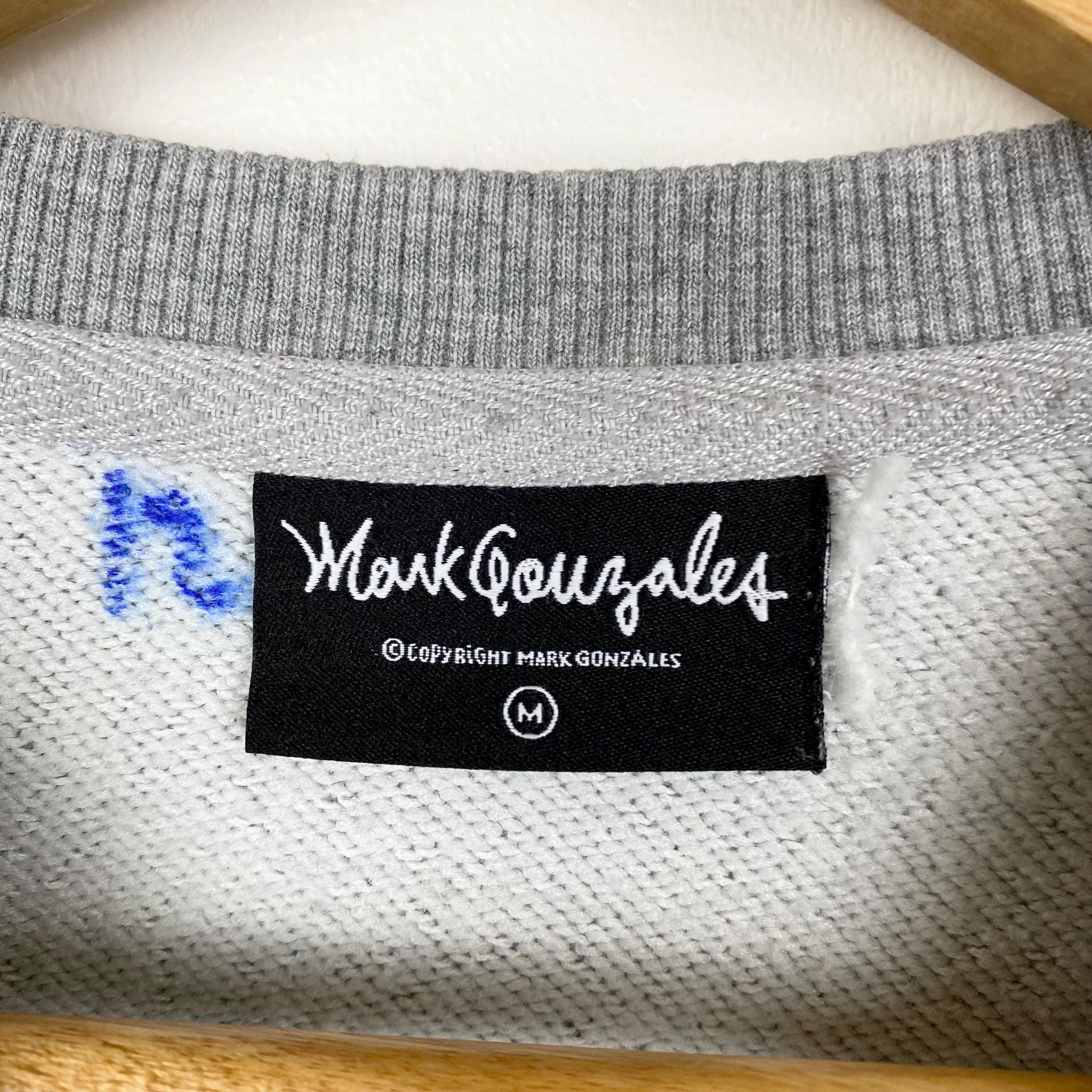 Vintage Mark Gonzales Crewneck Sweatshirt Print Logo Grey