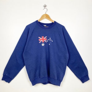 90s Australia Crewneck Sweatshirt Print Logo Blue Color Men’s XL