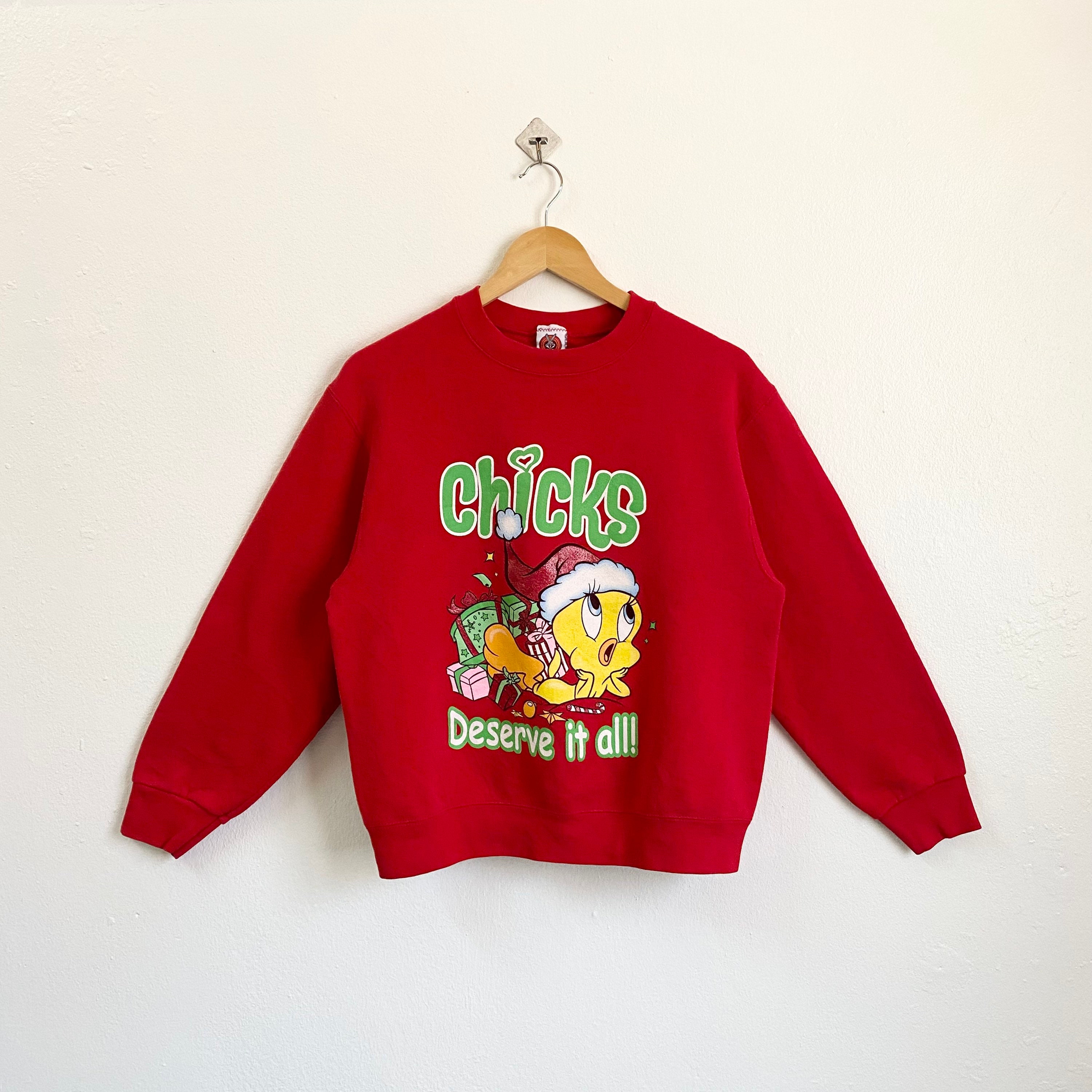 90's USA製　Looney Tunes Tweety sweat Vintage 90's Warner Bros. Looney Tunes Tweety Bird XL