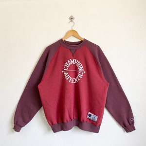 Vintage Champion Crewneck Sweatshirt Print Logo Red Color Men’s XL