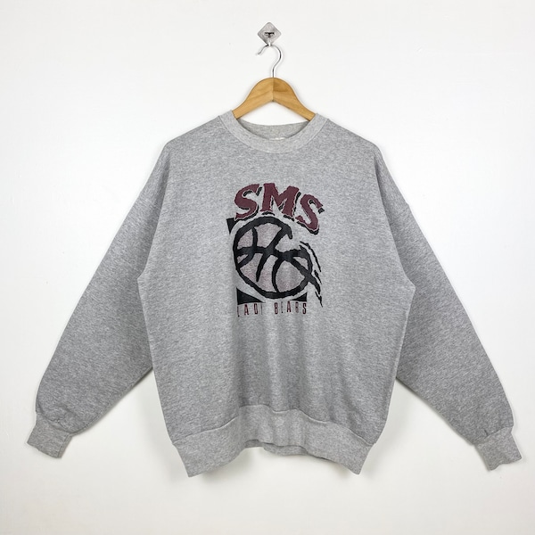 90s NCAA Missouri State University Lady Bears Crewneck Sudadera Imprimir Logo Gris Color Hombre XL