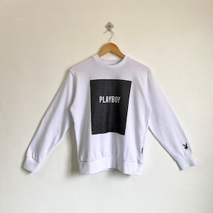 Vintage Playboy Crewneck Sweatshirt Print Logo White Color Men’s M