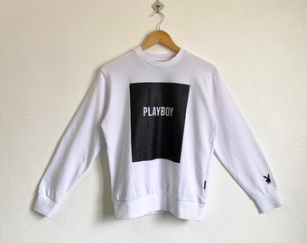 Vintage Playboy Crewneck Sweatshirt Print Logo White Color Men’s M