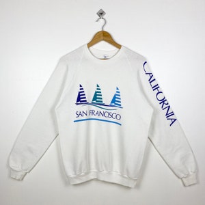 80s San Francisco Crewneck Sweatshirt Print Logo White Color Men’s L