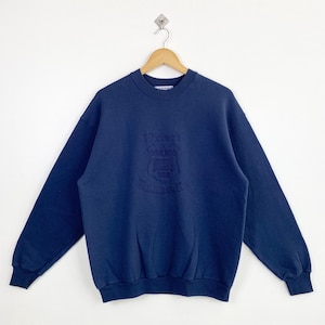 90s Oxford University Crewneck Sweatshirt Embroidery Logo Blue Color Men’s Fit to L